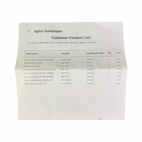 Agilent Ultra Low Dispersion Kit Bio 5004-0007 for Infinity HPLC - New Open Box - Image 3