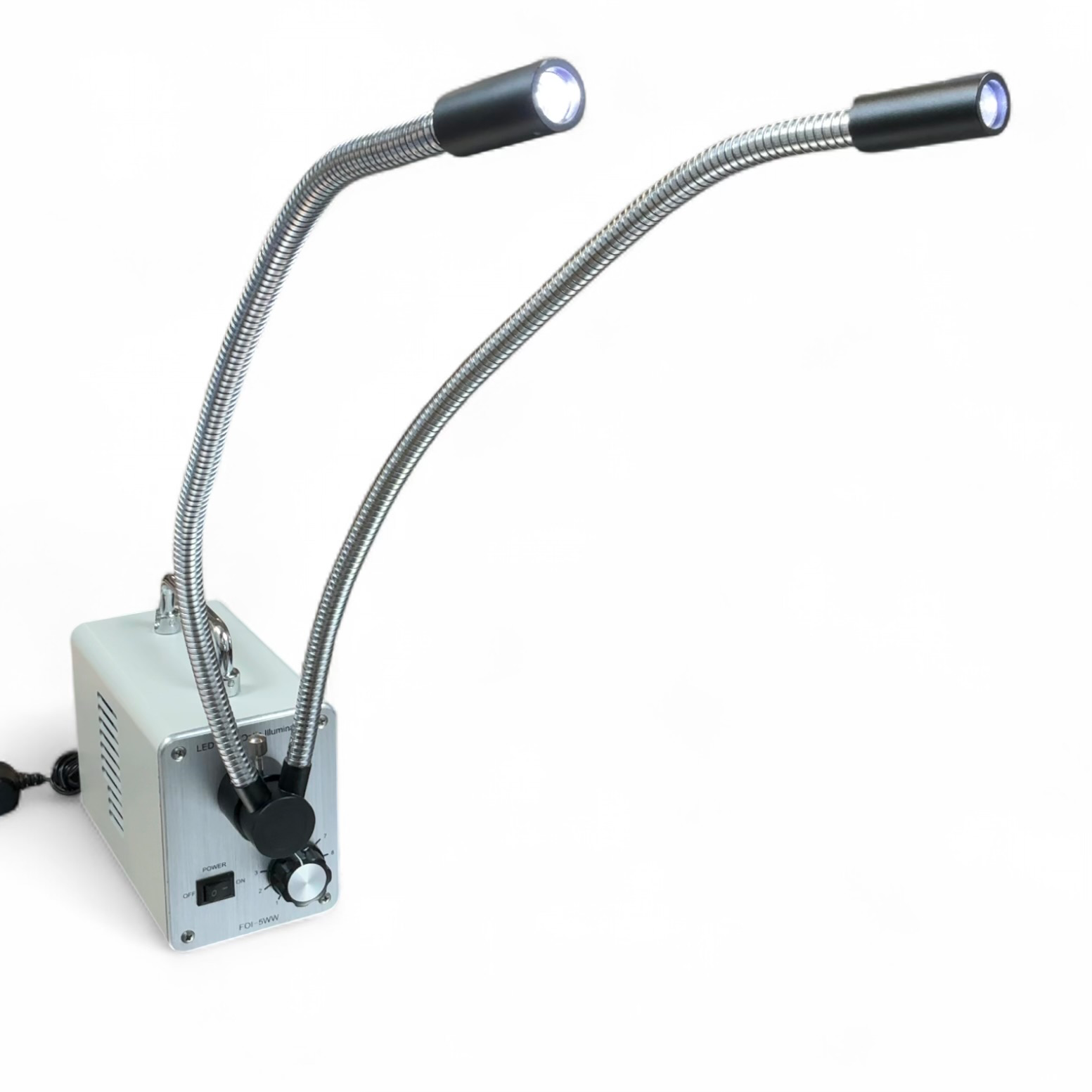AmScope LED Fiber Optic Illuminator FOI-5WW Dual Gooseneck Light Source (Best Offer!) | Ships Fast from Mr. Scientific - Image 2