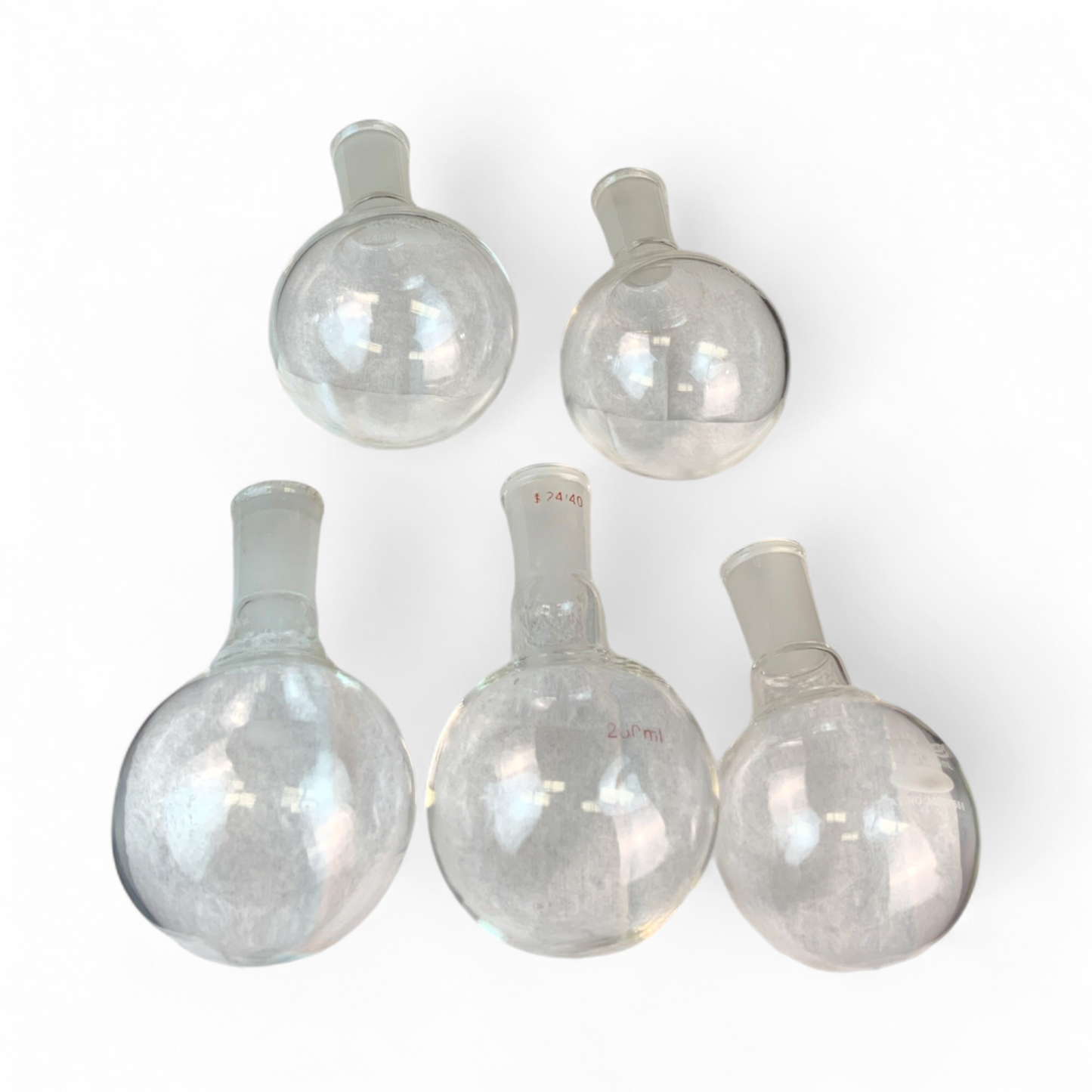 Assorted Round Bottom Flasks 250mL 5 Flasks/Box - Image 1