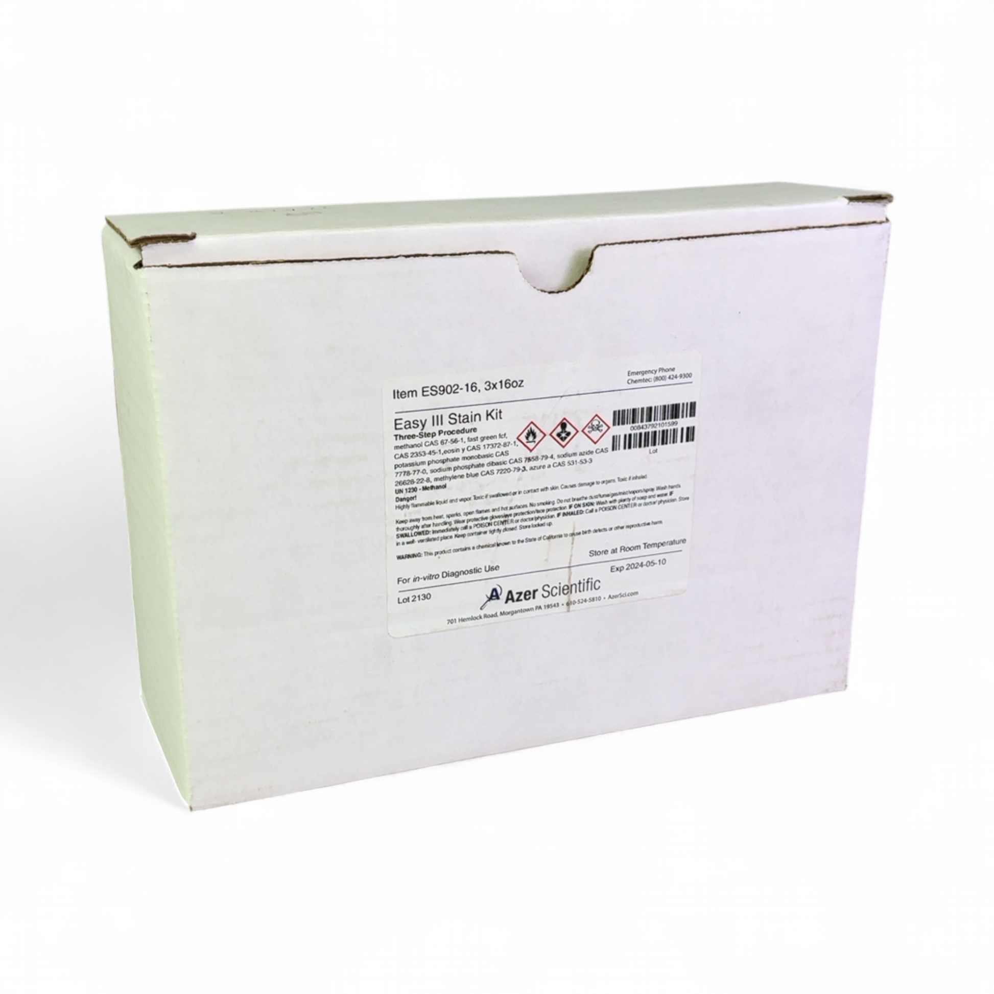 Azer Scientific Easy III Stain Kit Three Step Procedure ES902-16 -- Exp 2023-10-18 | Safe & Secure Shipping - Image 1
