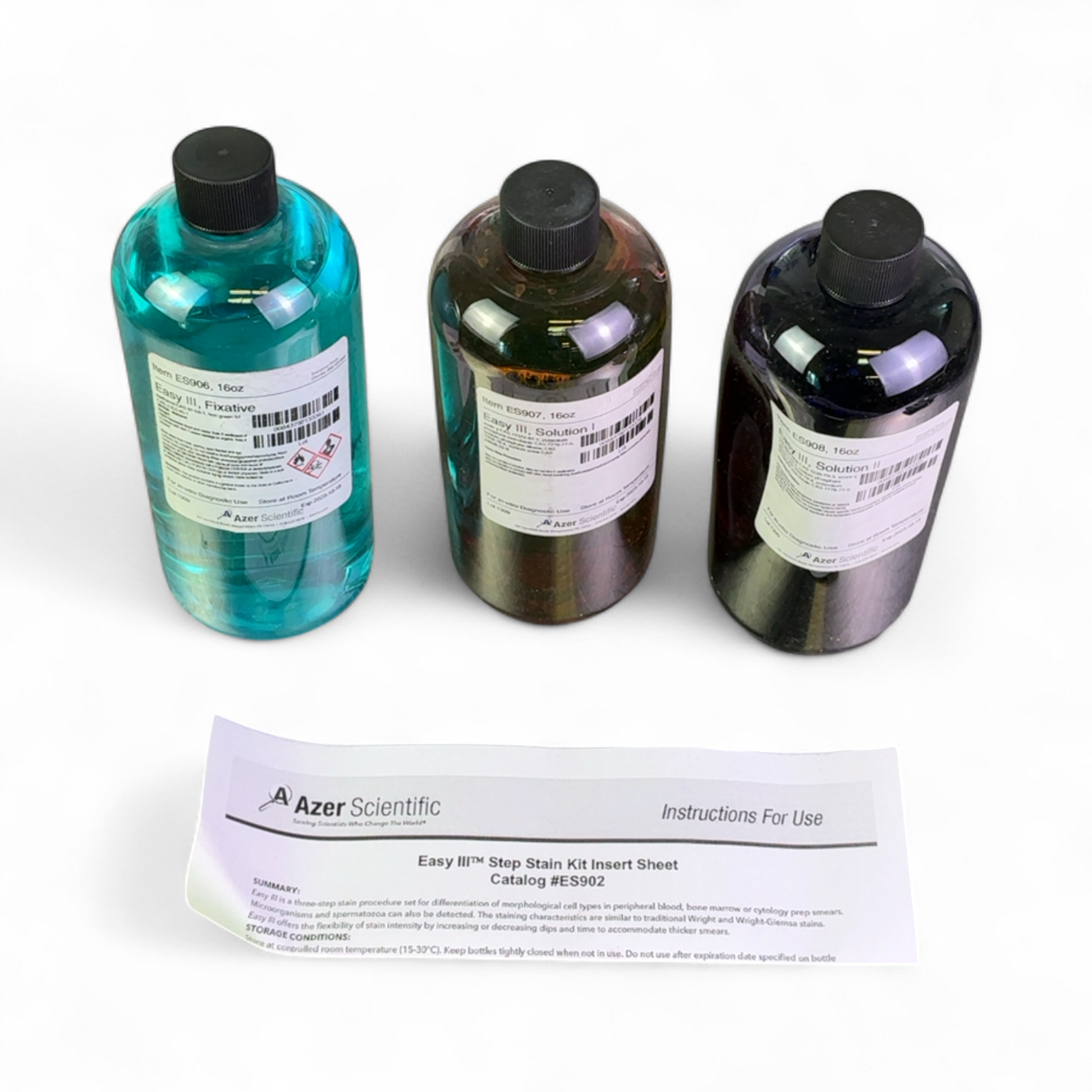 Azer Scientific Easy III Stain Kit Three Step Procedure ES902-16 -- Exp 2023-10-18 | Safe & Secure Shipping - Image 3