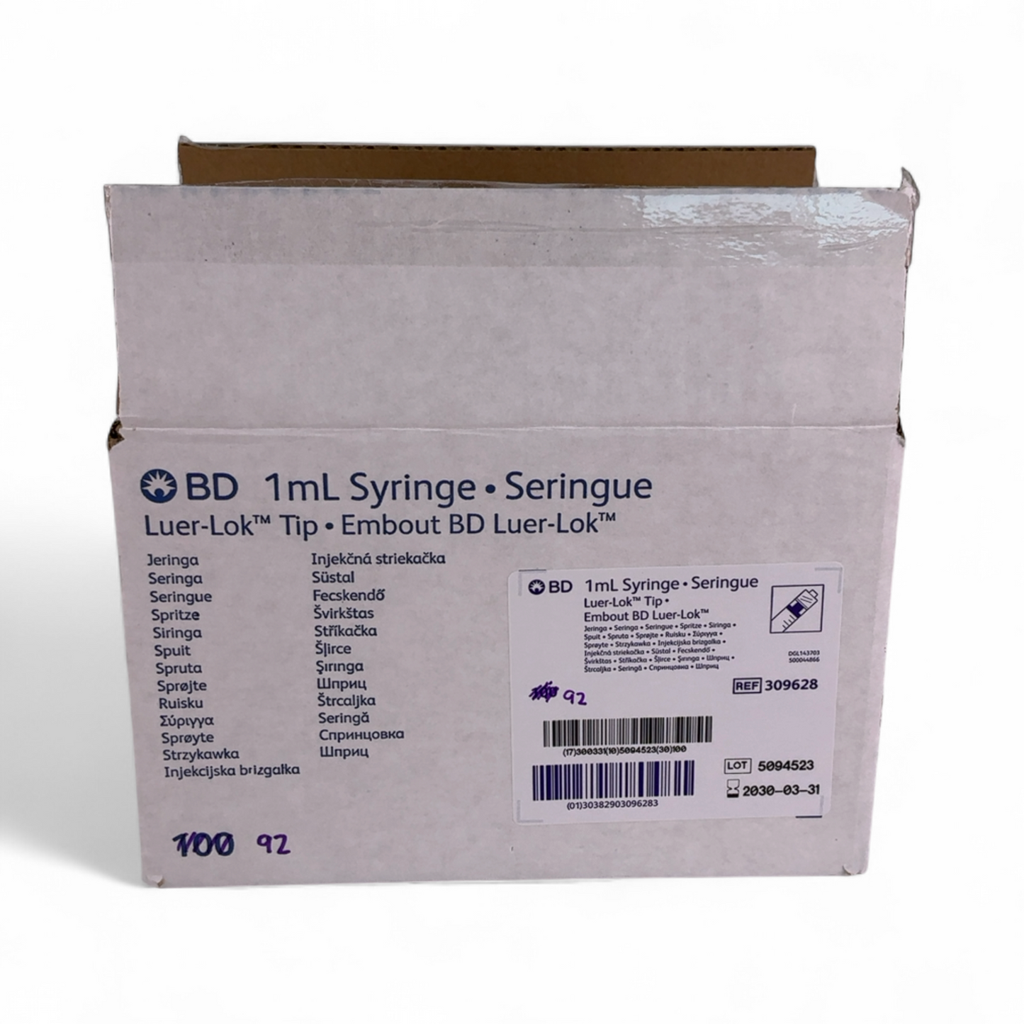 BD Luer-Lok Tip 1mL 309628, Exp: 2030.03.31 - 92/cs (Best Offer!) | Mr. Scientific - Image 3