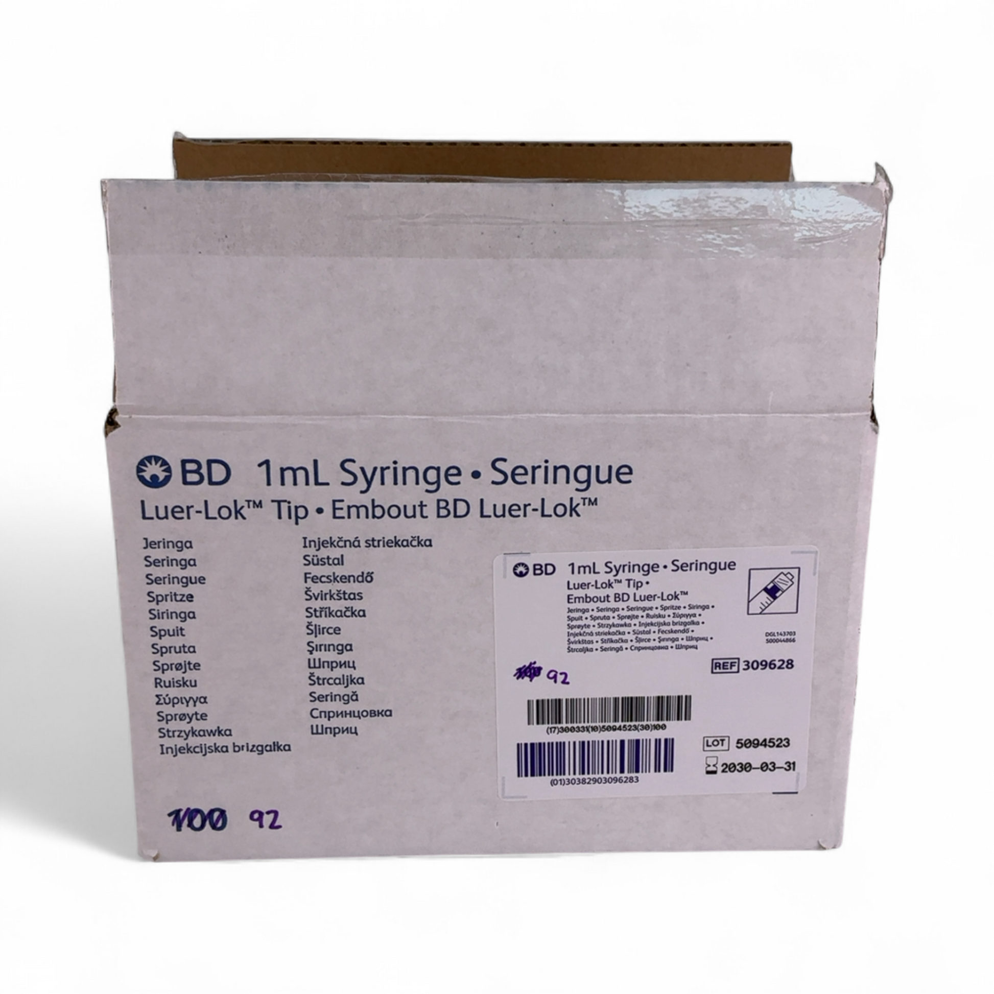 BD Luer-Lok Tip 1mL 309628, Exp: 2030.03.31 - 92/cs (Best Offer!) | Mr. Scientific - Image 3