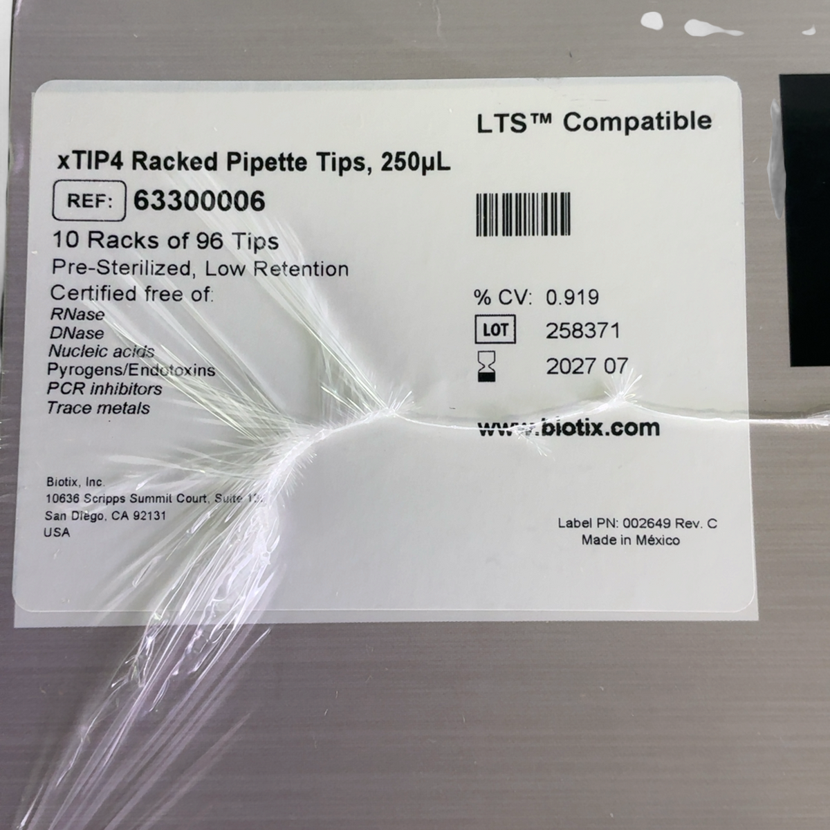 Biotix xTIP4 250µL Racked Pipette Tips 63300006 - 4800 Tips Total (BO!) | Order Direct and Save - Image 5