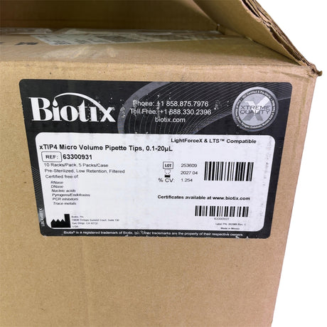Biotix xTip4 Μicro Volume Pipette Tips, 0.1-20μL, 5pk/cs 63300931 (Best Offer!) | Ships Fast from Mr. Scientific - Image 4