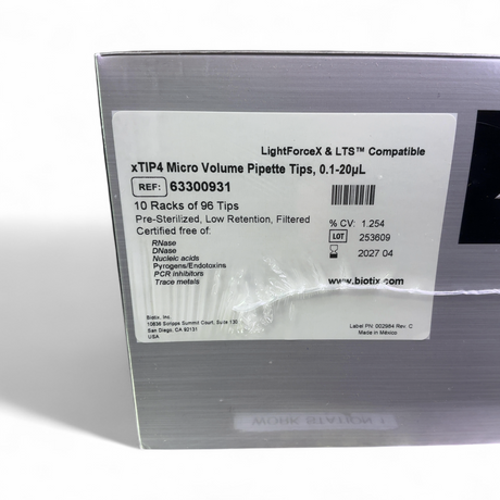 Biotix xTIP4 Micro Volume Pipette Tips, 0.1-20µL S3300931 - 4800 Tips Total | Safe & Secure Shipping - Image 5