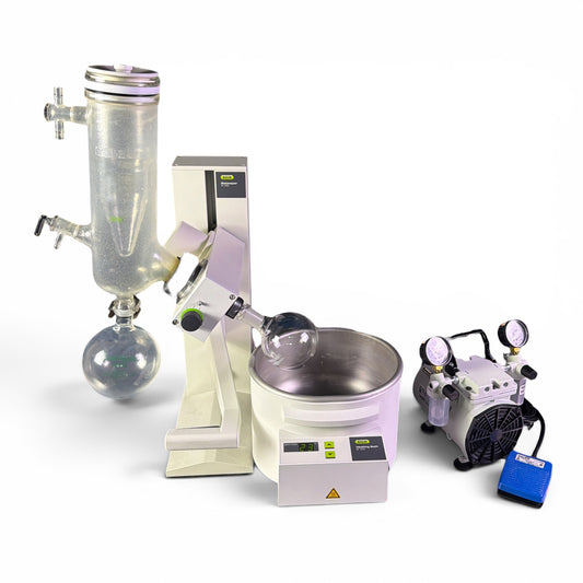 Buchi Rotavapor R-100 w/ B-100 Heating Bath Dry Ice Condenser Welch Pump - Image 1