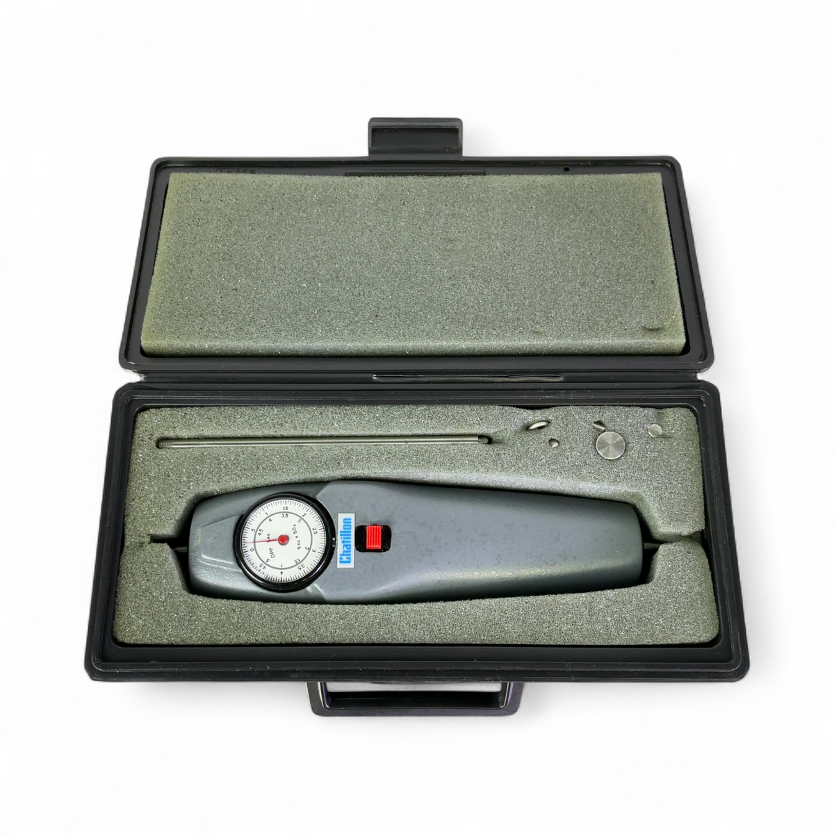 Chatillon Mechanical Push/Pull Force Gauge w Accessories & Case DPP5KG | Safe & Secure Shipping - Image 2