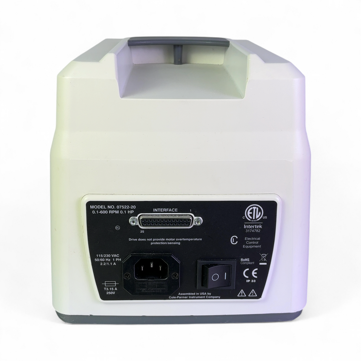 Cole-Parmer Masterflex L/S Peristaltic Pump Drive 07522-20 w EasyLoad II 77200-52 | Safe & Secure Shipping - Image 8