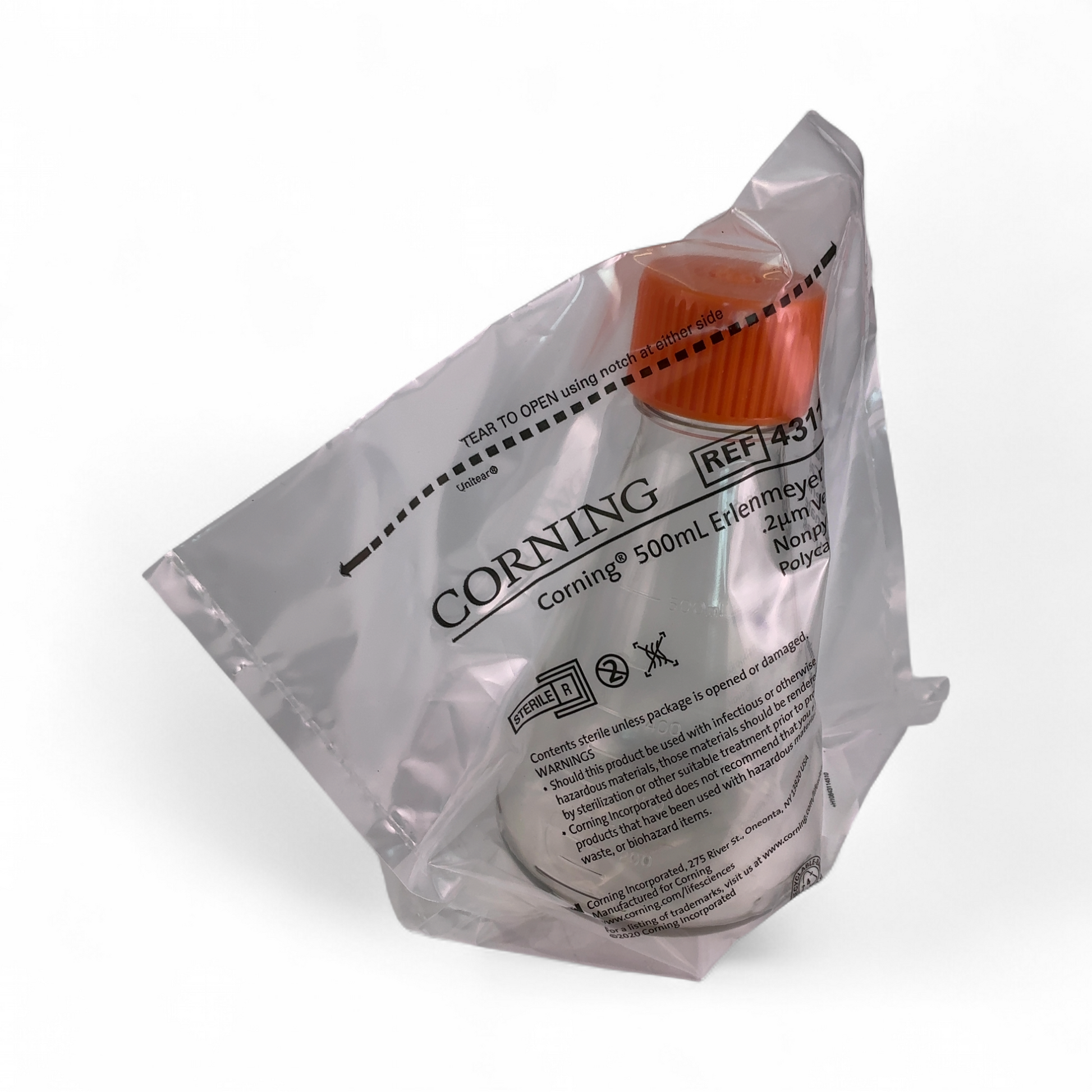 Corning 500mL Polycarbonate Erlenmeyer Flasks w 0.2µm Vent Cap 431145 - 12/cs (BO!) | Mr. Scientific - Image 3