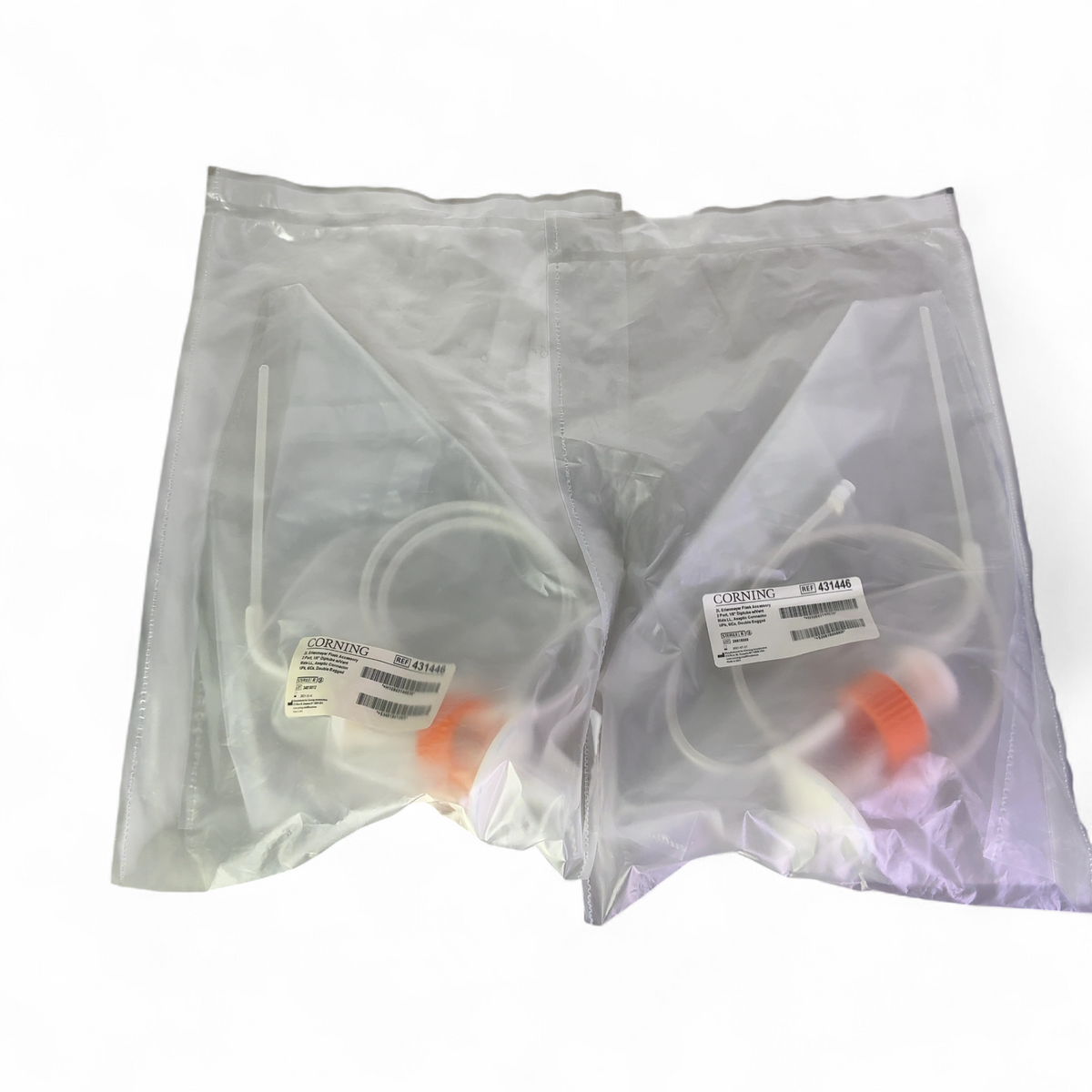 Corning Erlenmeyer Flask Transfer Caps w Diptubes 11500 (x8), 431446 (x2), 431444 (x1) 5L, 2L, 1L | Safe & Secure Shipping - Image 5