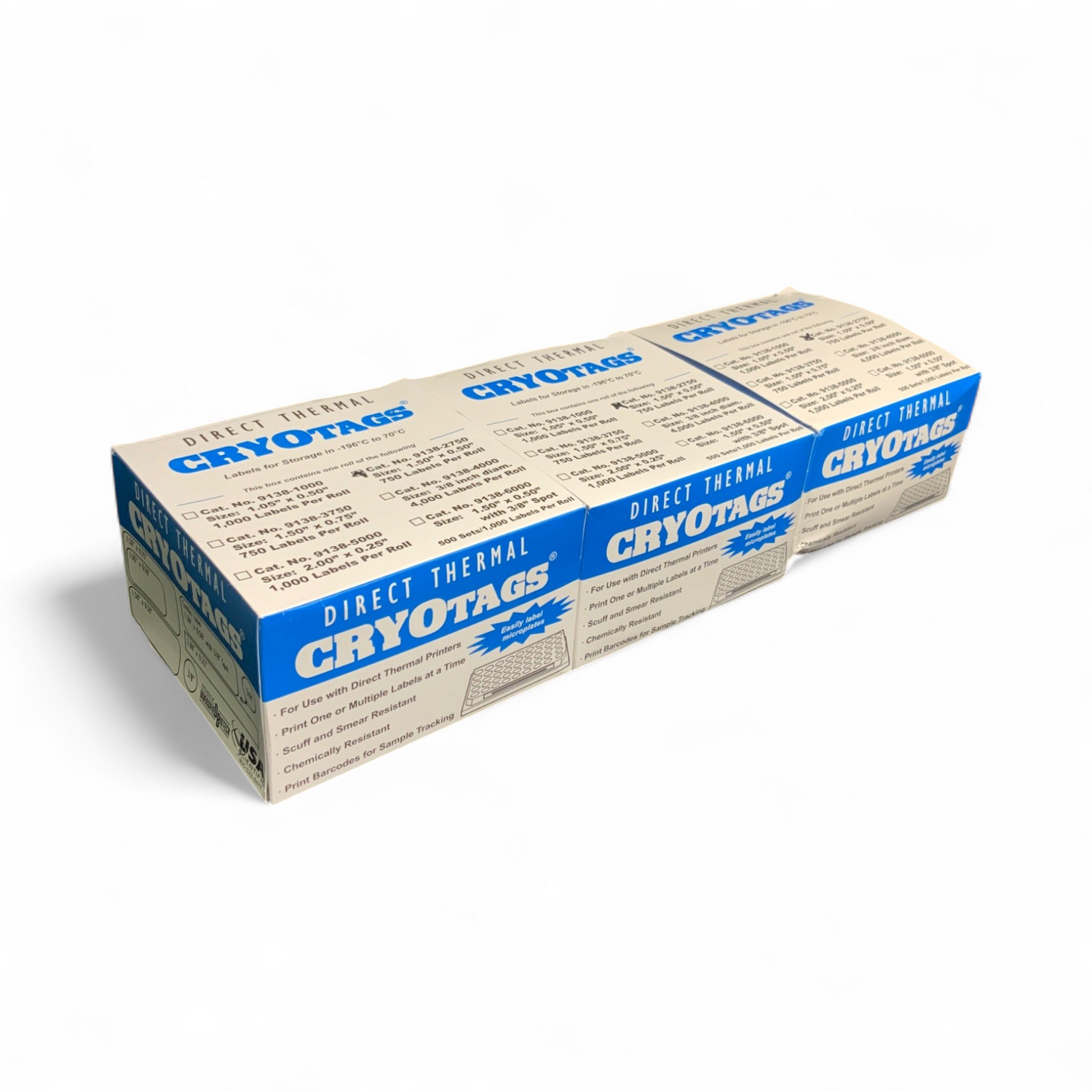 CryOTags Labels 9138-2750 1.50” x 0.50” 750 labels/box - Image 1