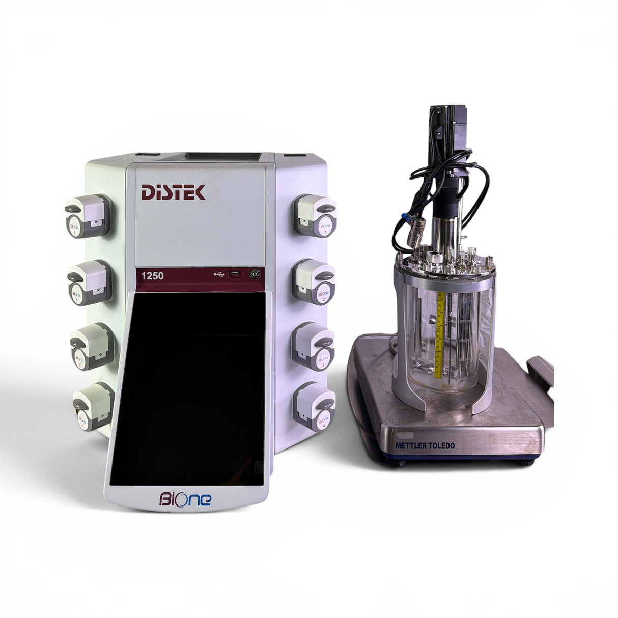 Distek BIOne 1250 Dual Bioreactor System w/ 2.5L Glass Vessel & Mettler Toledo Scales - Image 3