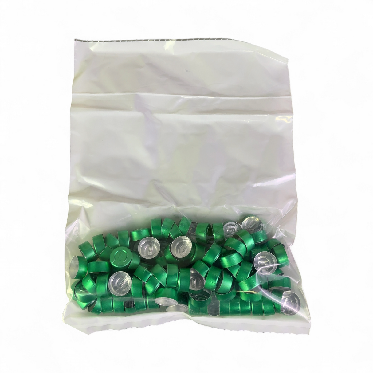 Duran Wheaton Kimble 13mm Green Tear-Off Aluminum Seals - 1700x Units 224192-07 | Order Direct and Save - Image 3