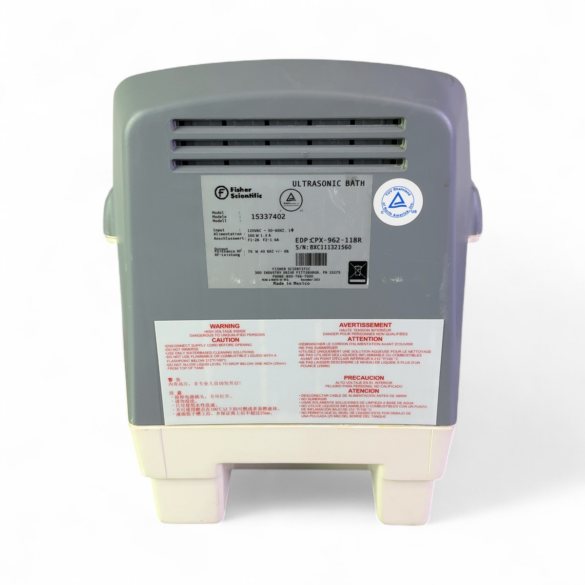 Fisher Scientific Laboratory Benchtop Ultrasonic Water Heating Bath 1.9L 15337402 - Image 8