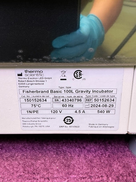 Fisherbrand Basic 100L 75°C Gravity Incubator 150152634 (Best Offer!) | Safe & Secure Shipping - Image 13