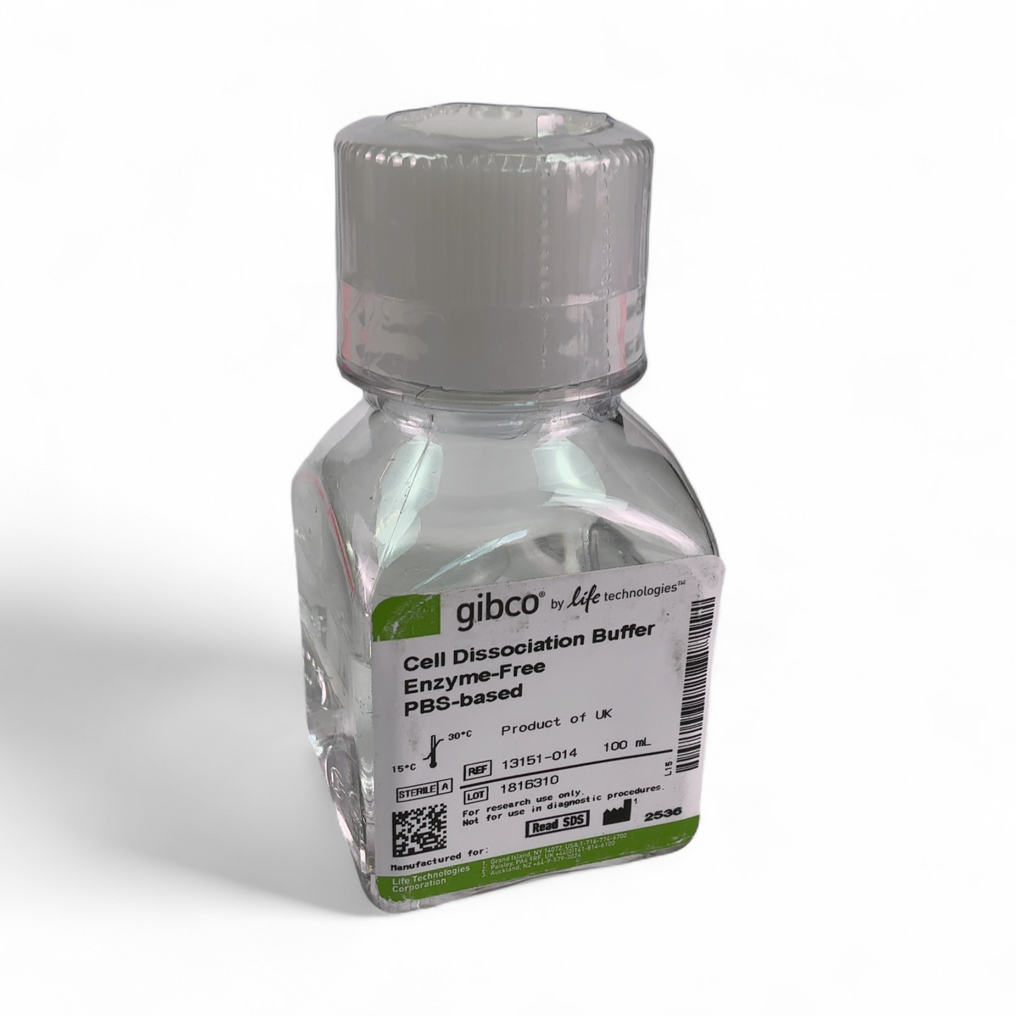 Gibco 100mL Cell Dissociation Buffer Enzyme-Free PBS-based 13151-014 - 3 Bottles (BO!) | Ships Fast from Mr. Scientific - Image 3