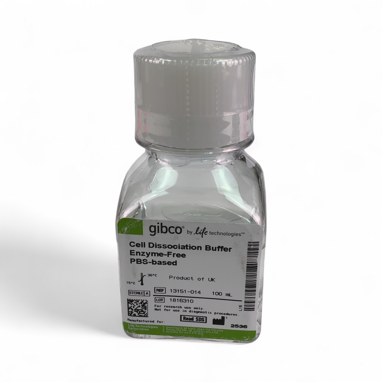 Gibco 100mL Cell Dissociation Buffer Enzyme-Free PBS-based 13151-014 - 3 Bottles (BO!) | Ships Fast from Mr. Scientific - Image 4