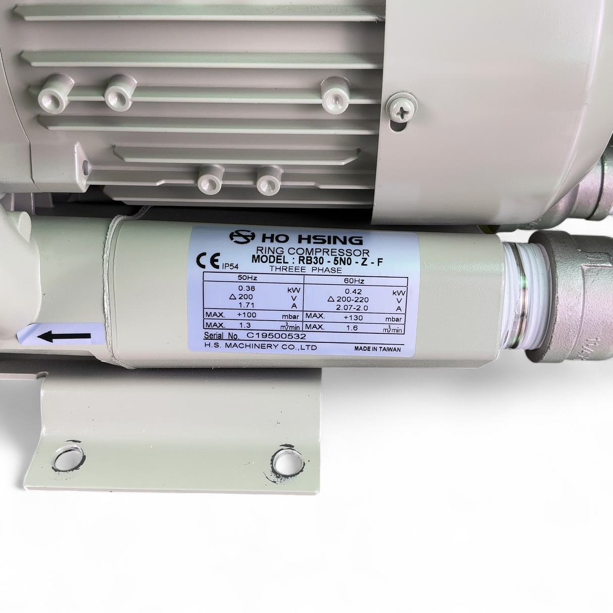 HO HSING Three Phase Ring Compressor RB30-5N0-Z-F (Best Offer!) | Safe & Secure Shipping - Image 3
