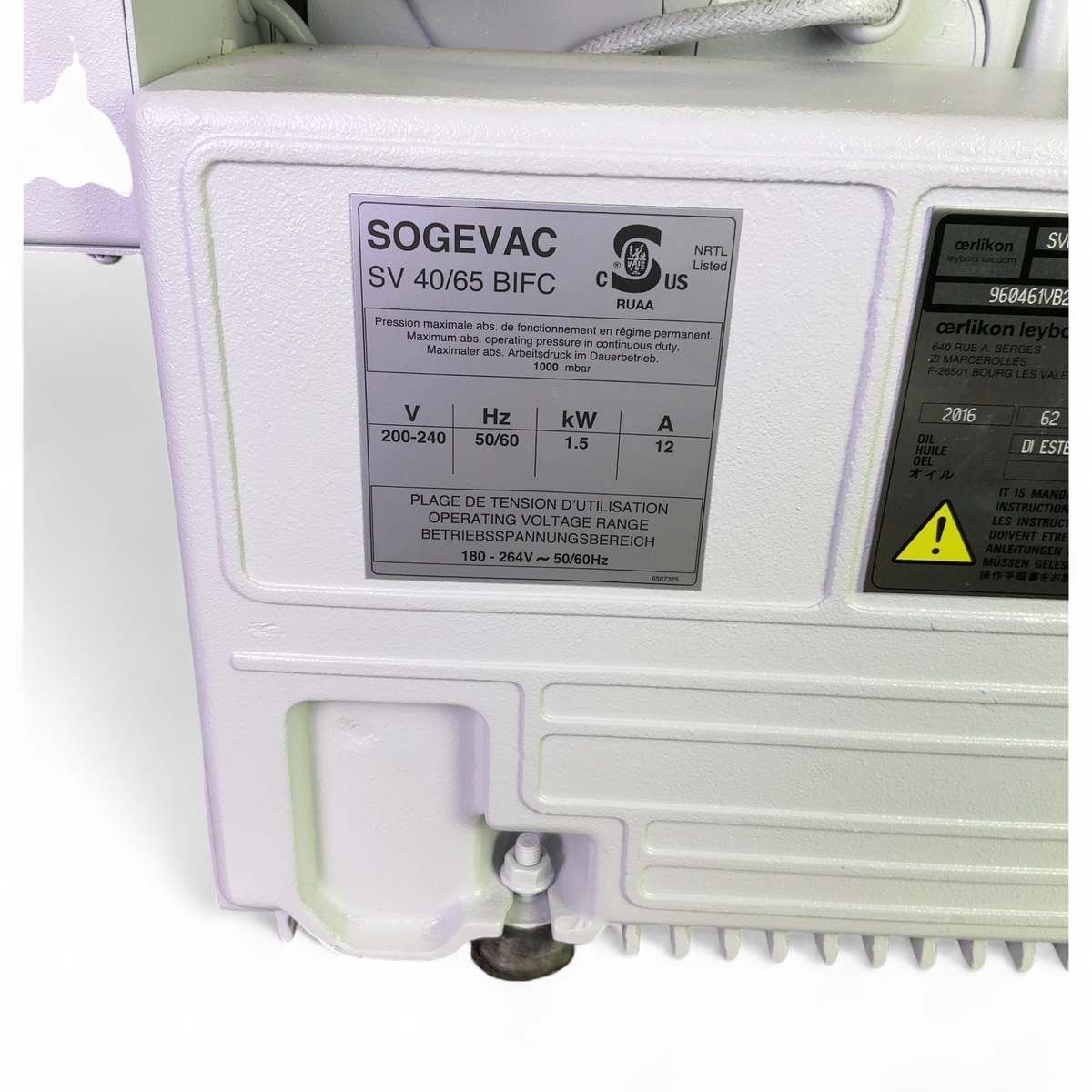 Leybold Oerlikon Sogevac Rotary Vane Vacuum Pump SV65 BI FC (Best Offer!) | Safe & Secure Shipping - Image 12