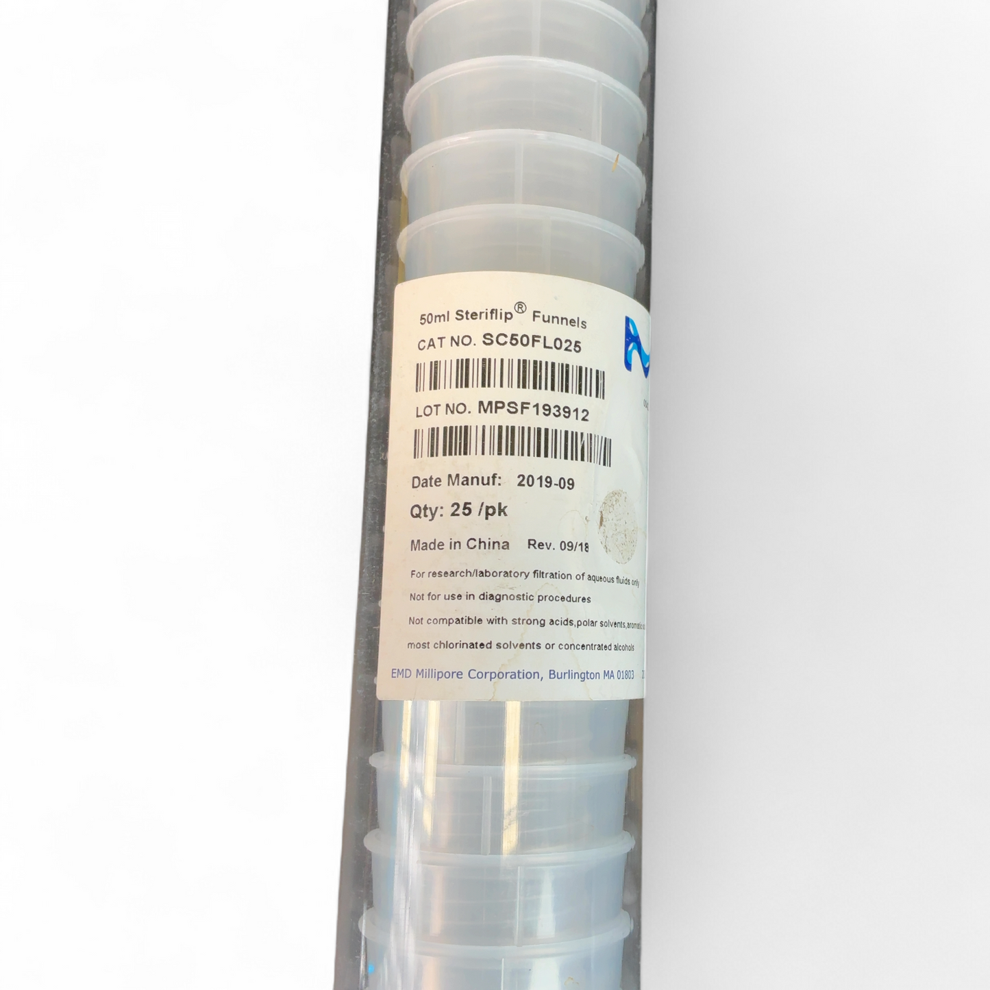 Millipore 50mL Steriflip Funnels SC50FL025 25/Pk (Best Offer!) | Safe & Secure Shipping - Image 2