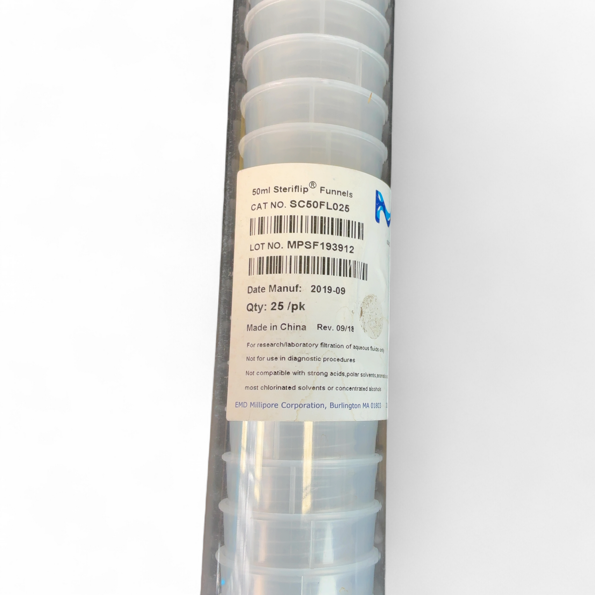Millipore 50mL Steriflip Funnels SC50FL025 25/Pk (Best Offer!) | Safe & Secure Shipping - Image 2
