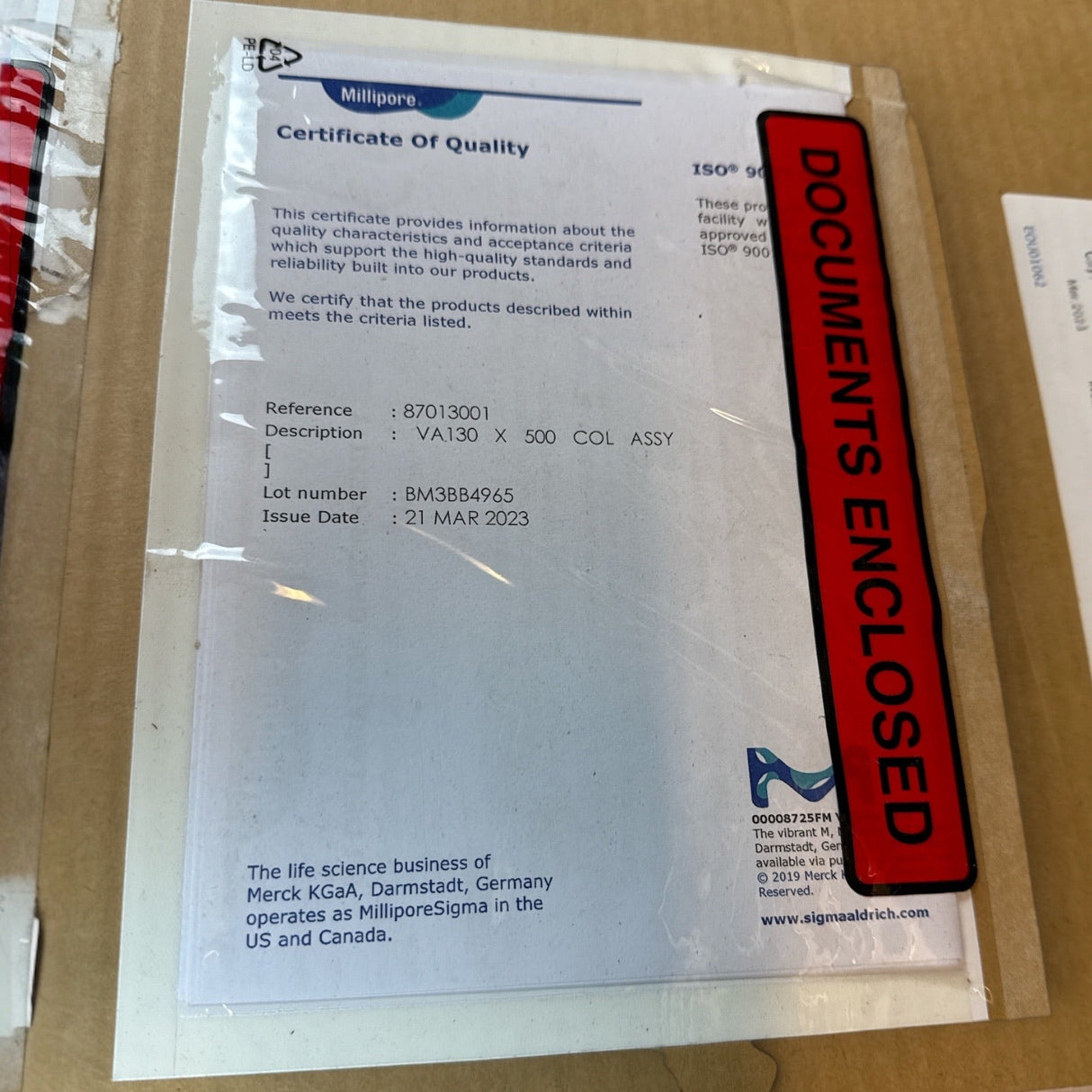 Millipore 87013001 Vantage Chromatography Column VA130 X 500 NEW  | Order Direct and Save - Image 6