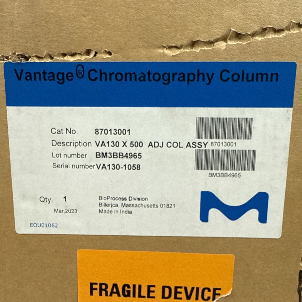 Millipore 87013001 Vantage Chromatography Column VA130 X 500 NEW  | Order Direct and Save - Image 7