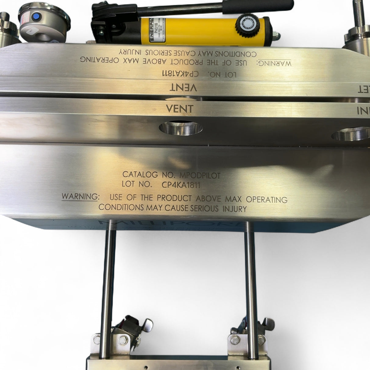 Millipore Pilot Scale 1800psi Hydraulic Filter Holder MPODPILOT w Enerpac P142U106 Pump (BO!) | Safe & Secure Shipping - Image 7
