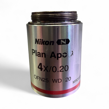 Nikon Plan Apo λ 4x/0.20 WD 20 Microscope Objective Lens MRD00045 - Image 3
