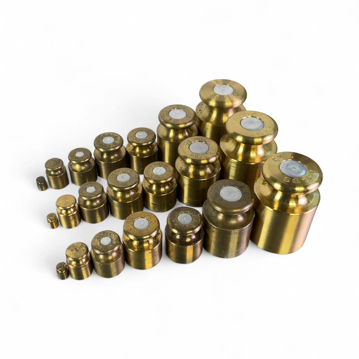 Ohaus Assorted Calibration Weights; 1kg, 500, 200, 100, 50, 5 - 3x Sets | Safe & Secure Shipping - Image 1