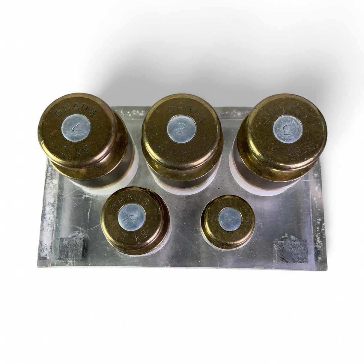 Ohaus Brass Calibration Weight Set; 3x2kg, 1kg, 500g (Best Offer!) | Mr. Scientific - Image 2