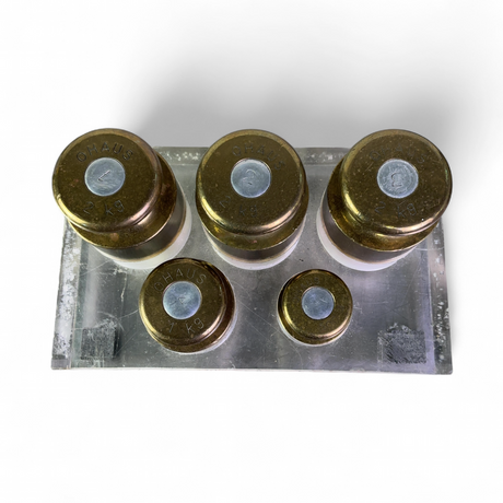 Ohaus Brass Calibration Weight Set; 3x2kg, 1kg, 500g (Best Offer!) | Mr. Scientific - Image 2