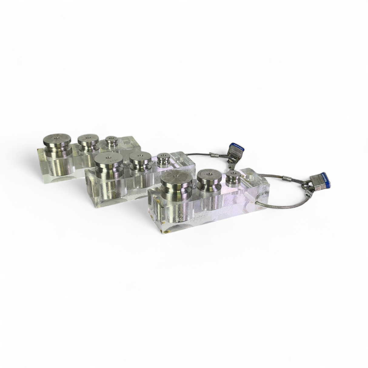 Ohaus Calibration Weight Set with Acrylic Stand 1kg 500g 100g Lot of 3 | Order Direct and Save - Image 1