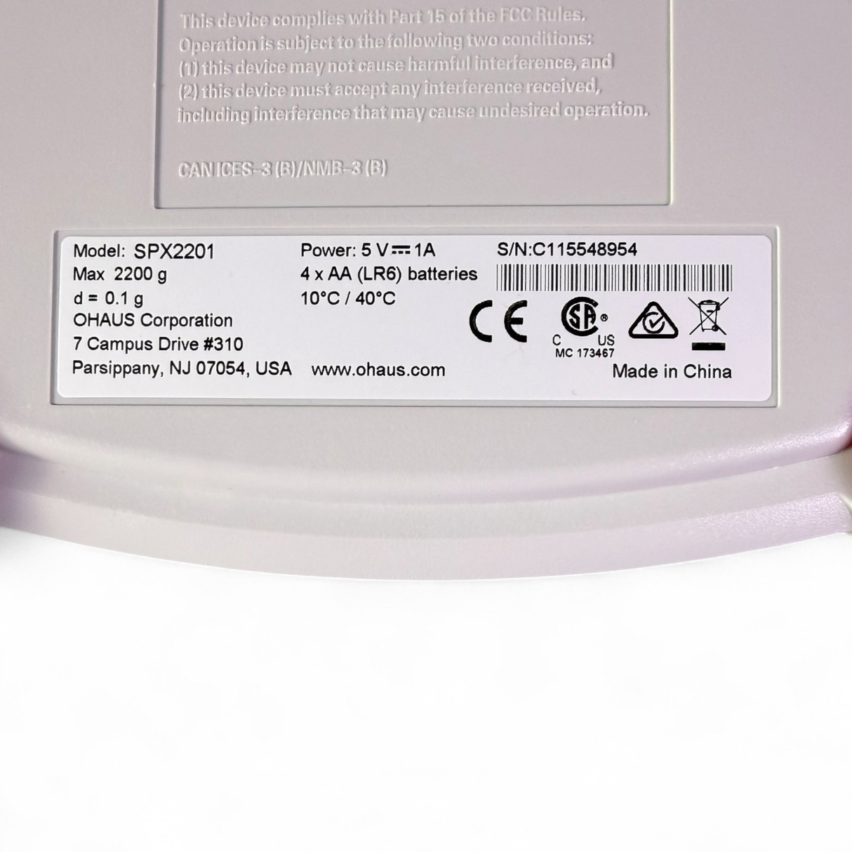 OHAUS Scout SPX2201 Benchtop Digital Scale 2200g Capacity 0.1g Readability - Image 12