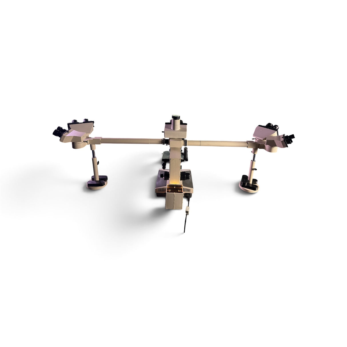 Olympus BH-2 BHS 5-Headed Teaching Microscope w/ DPlan Objectives, AmScope MD35 - Image 4