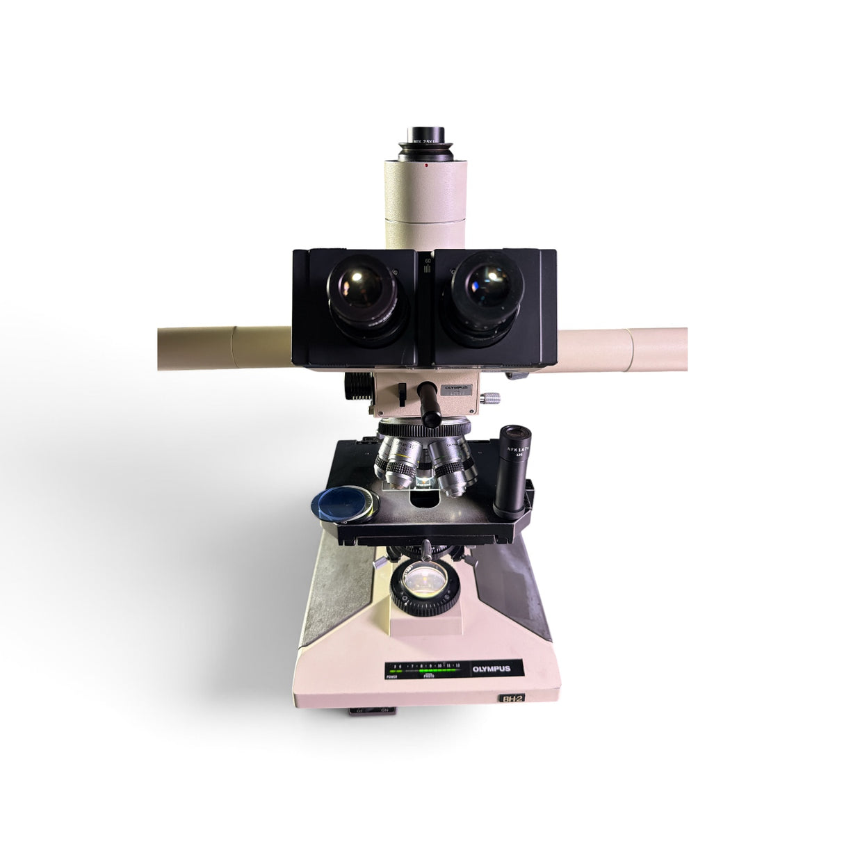 Olympus BH-2 BHS 5-Headed Teaching Microscope w/ DPlan Objectives, AmScope MD35 - Image 5