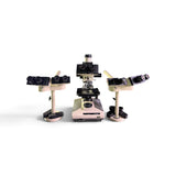 Olympus BH-2 BHS 5-Headed Teaching Microscope w/ DPlan Objectives, AmScope MD35 - Image 6