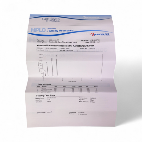 Phenomenex Kinetex 2.6 µm Phenyl-Hexyl 100 Å LC Column, 50 x 2.1 mm, 00B-4495-AN - Image 9
