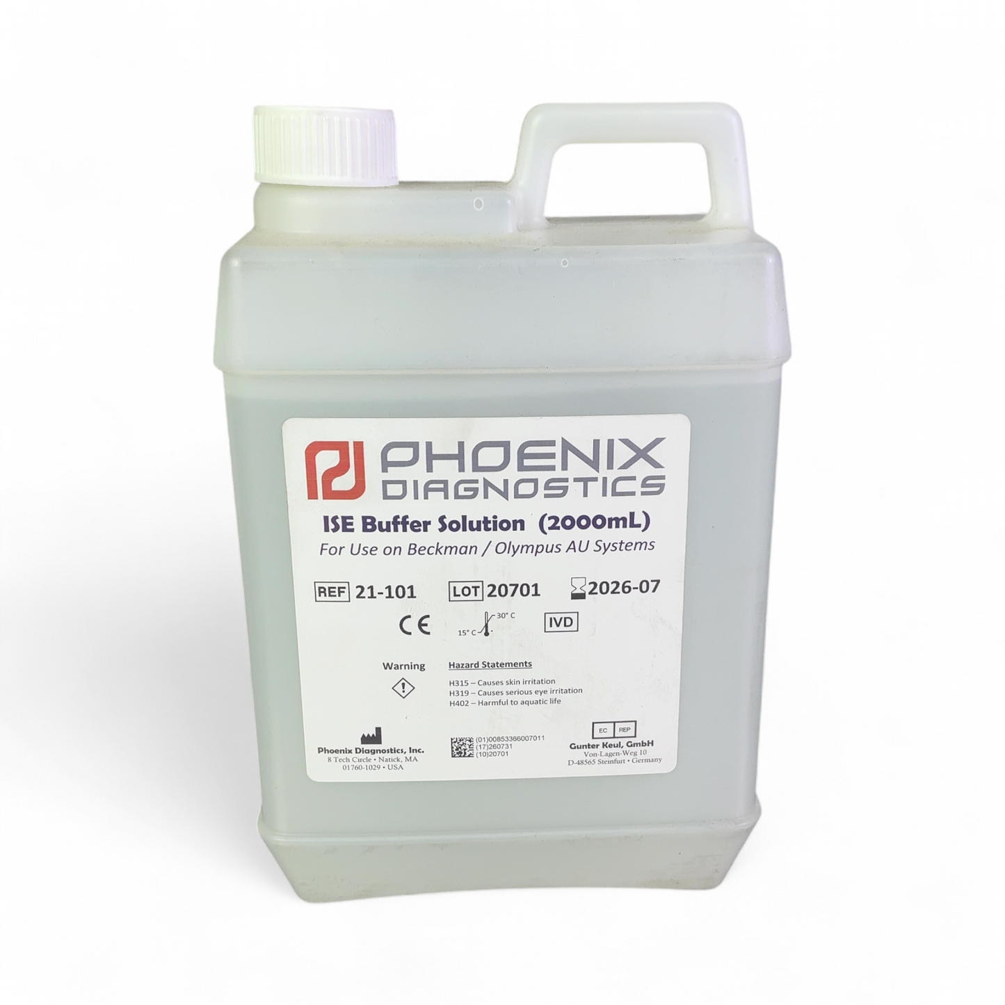 Phoenix Diagnostics 2000mL ISE Buffer Solution for Beckman/Olympus AU Systems | Order Direct and Save - Image 3
