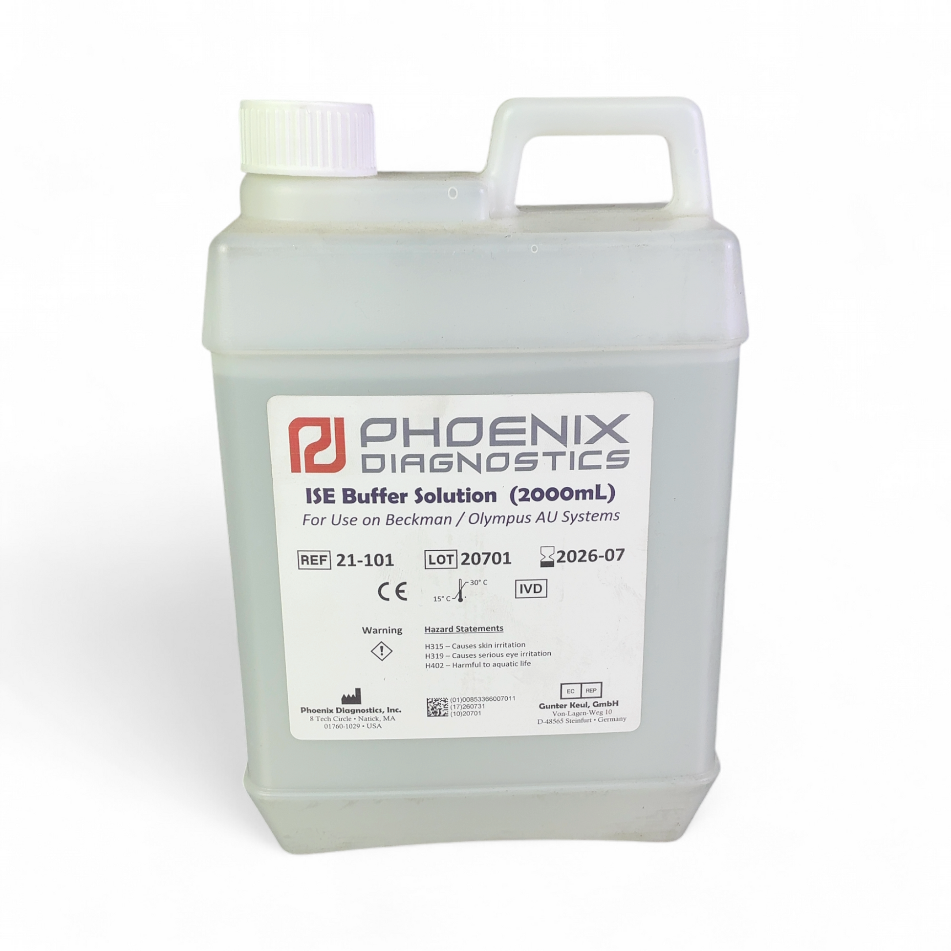 Phoenix Diagnostics 2000mL ISE Buffer Solution for Beckman/Olympus AU Systems | Order Direct and Save - Image 3