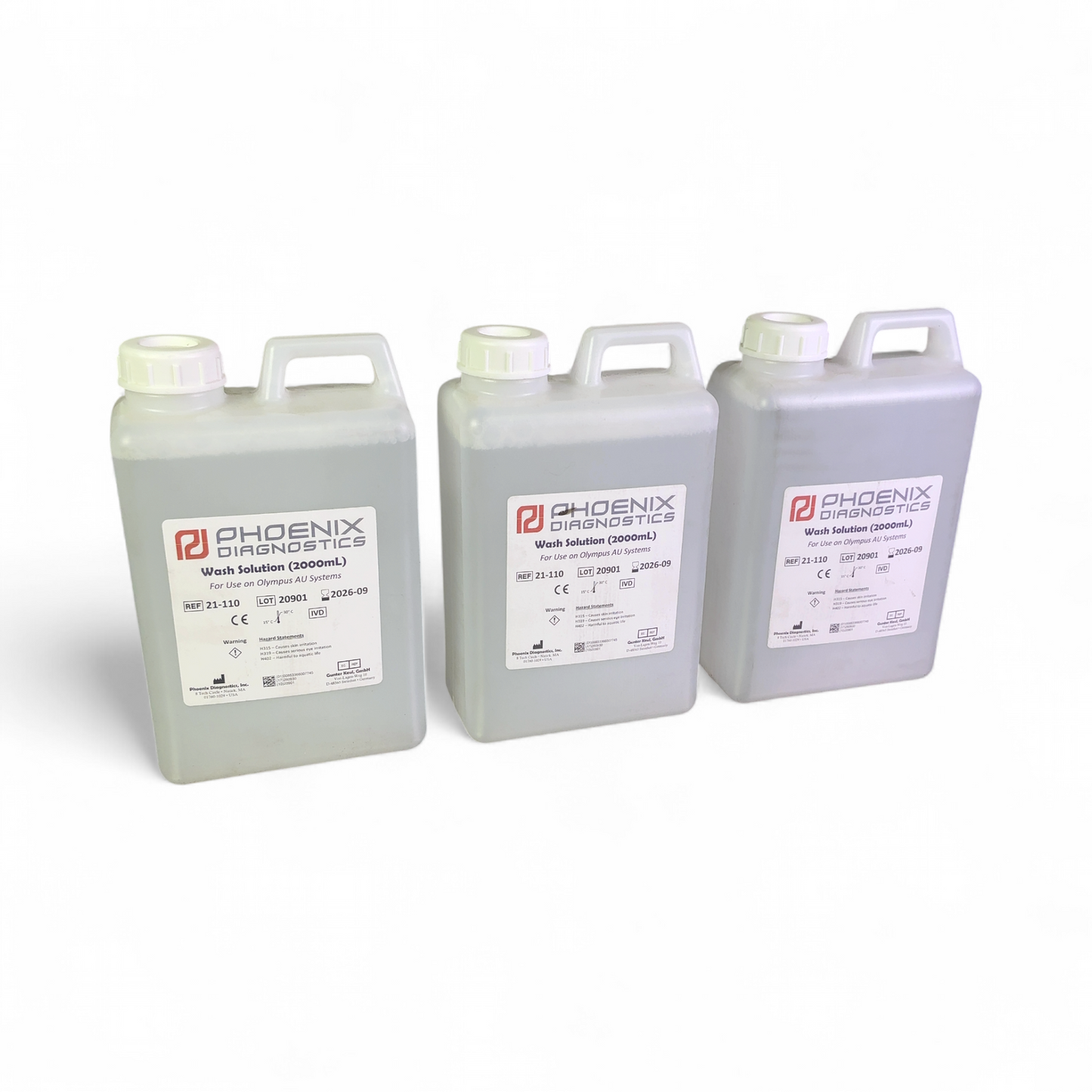 Phoenix Diagnostics 3x 2000mL Wash Solution for Olympus AU Systems 21-110 (BO!) | Mr. Scientific - Image 1
