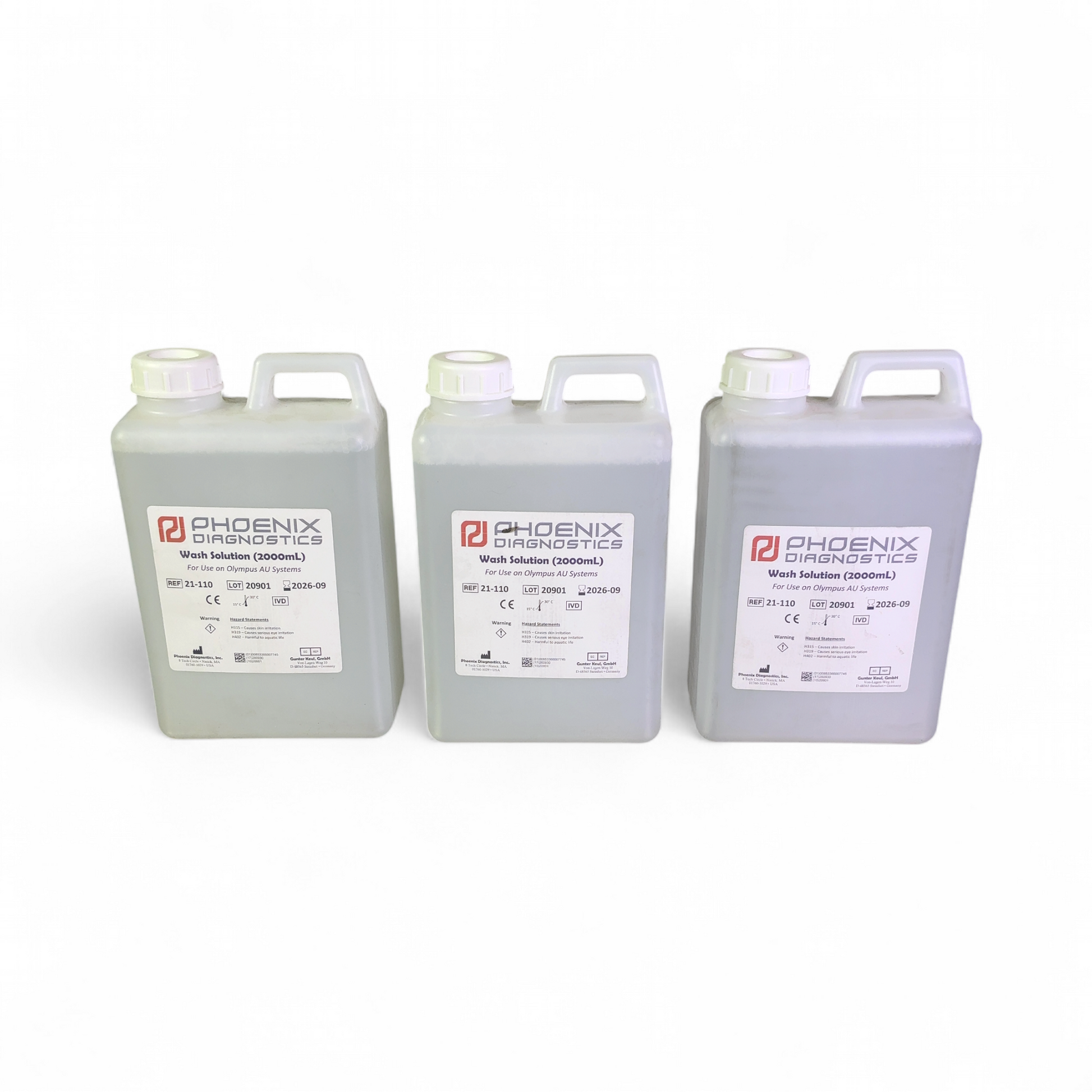 Phoenix Diagnostics 3x 2000mL Wash Solution for Olympus AU Systems 21-110 (BO!) | Mr. Scientific - Image 2