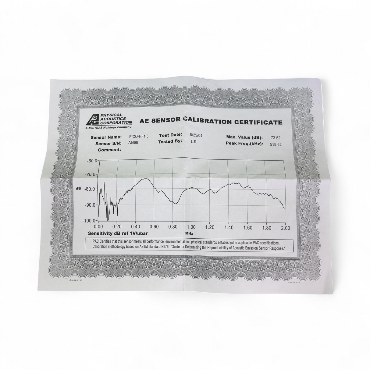 Physical Acoustics Acoustic Emission (AE) Sensor PICO-HF1.5 (Best Offer!) | Ships Fast from Mr. Scientific - Image 9