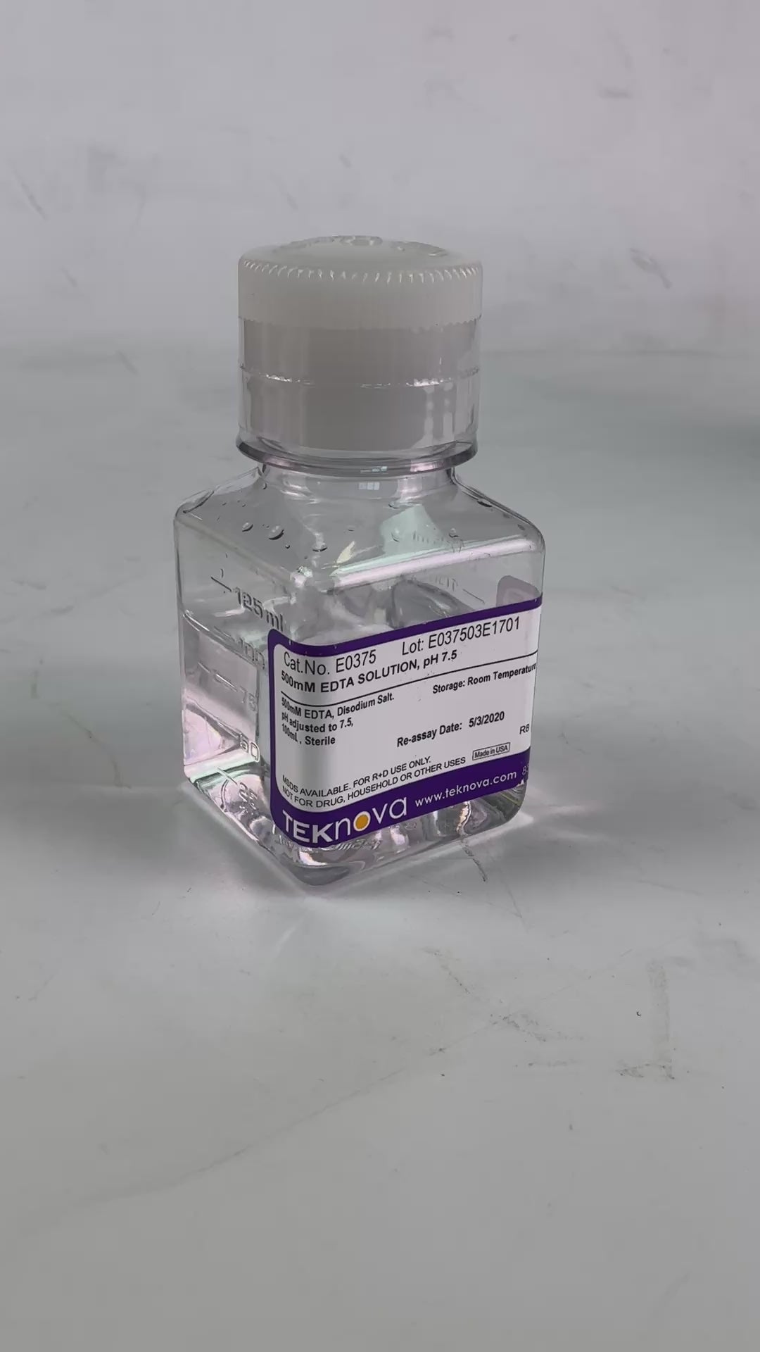 Teknova 500mM EDTA Solution E0375 100mL pH 7.5 - 5 Bottles (Best Offer!) | Safe & Secure Shipping