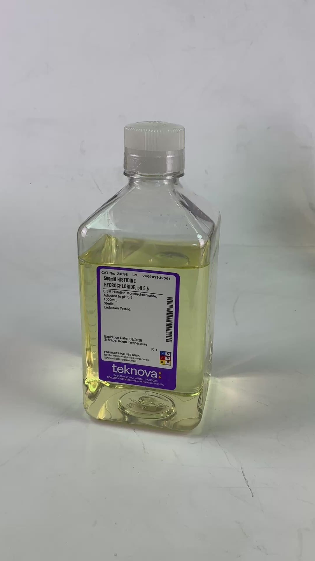 Teknova 500mM Histidine Hydrochloride, pH 5.5 24098 - 5 Bottles (Best Offer!) | Ships Fast from Mr. Scientific