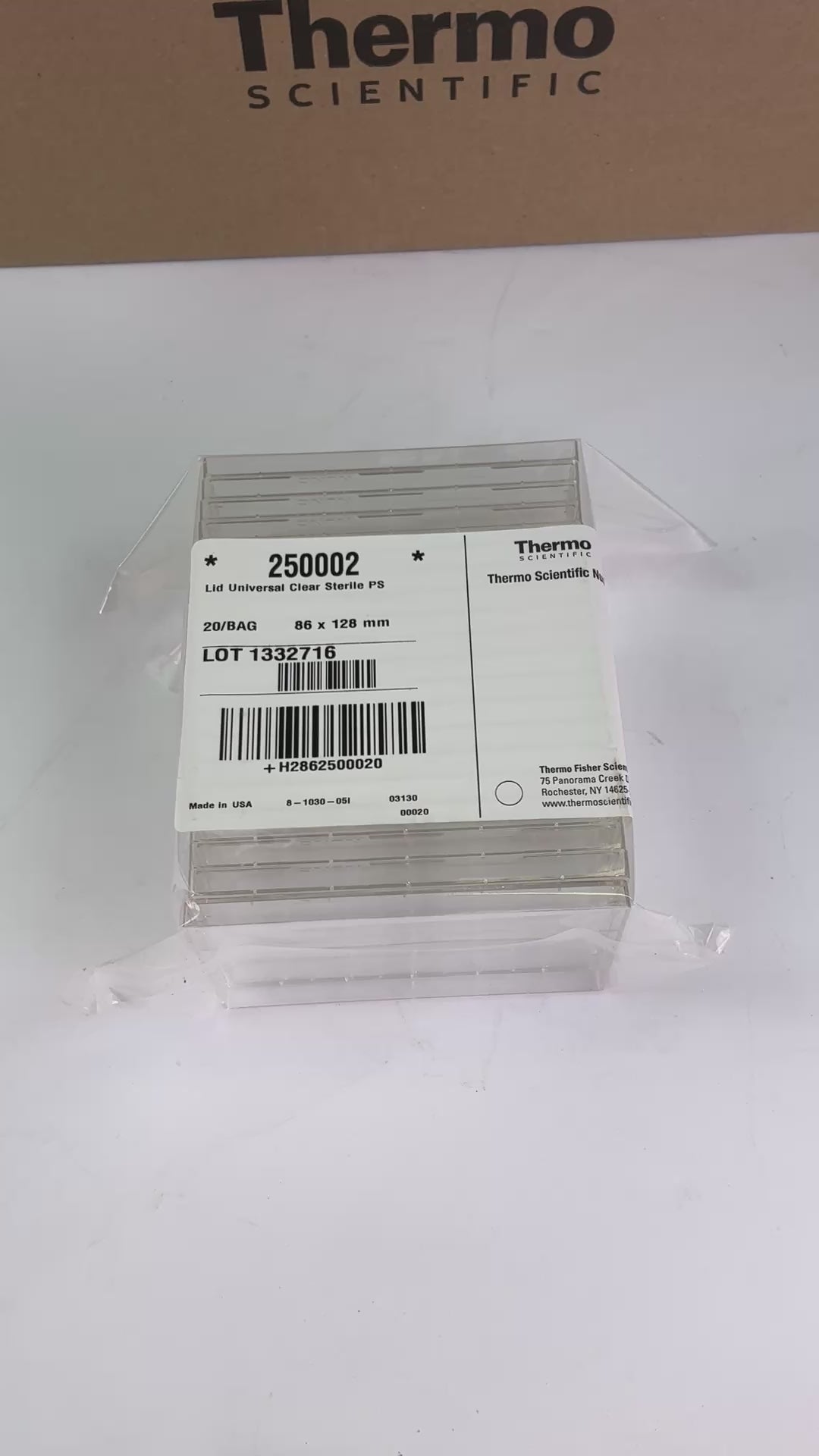 Thermo Scientific Universal Clear Sterile PS Plate Lids - 86x128mm 250002 (BO!) | Safe & Secure Shipping