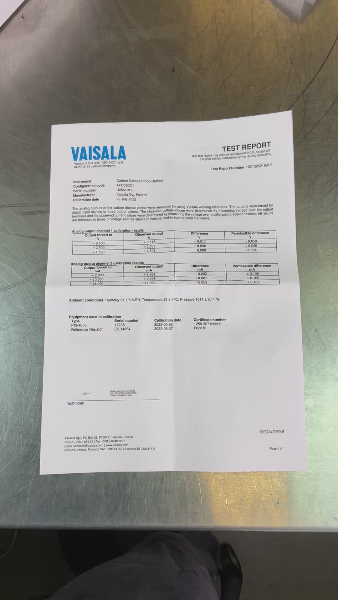Vaisala GMP251 CO2 Probe AFC0B0C1 - New/Sealed (Best Offer!) | Mr. Scientific