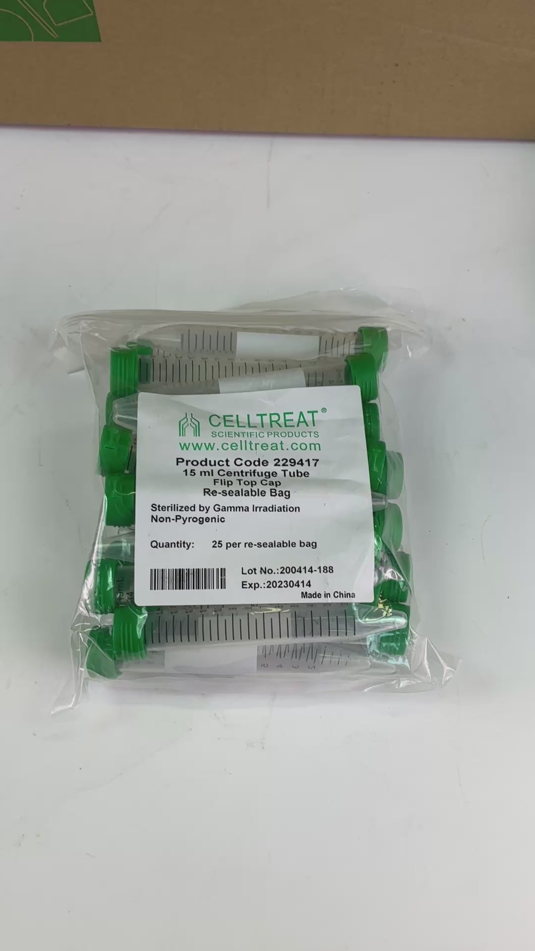 CellTreat Sterilized 15mL Centrifuge Tubes w Flip Top Caps 229417 - 500/cs (BO!) | Ships Fast from Mr. Scientific