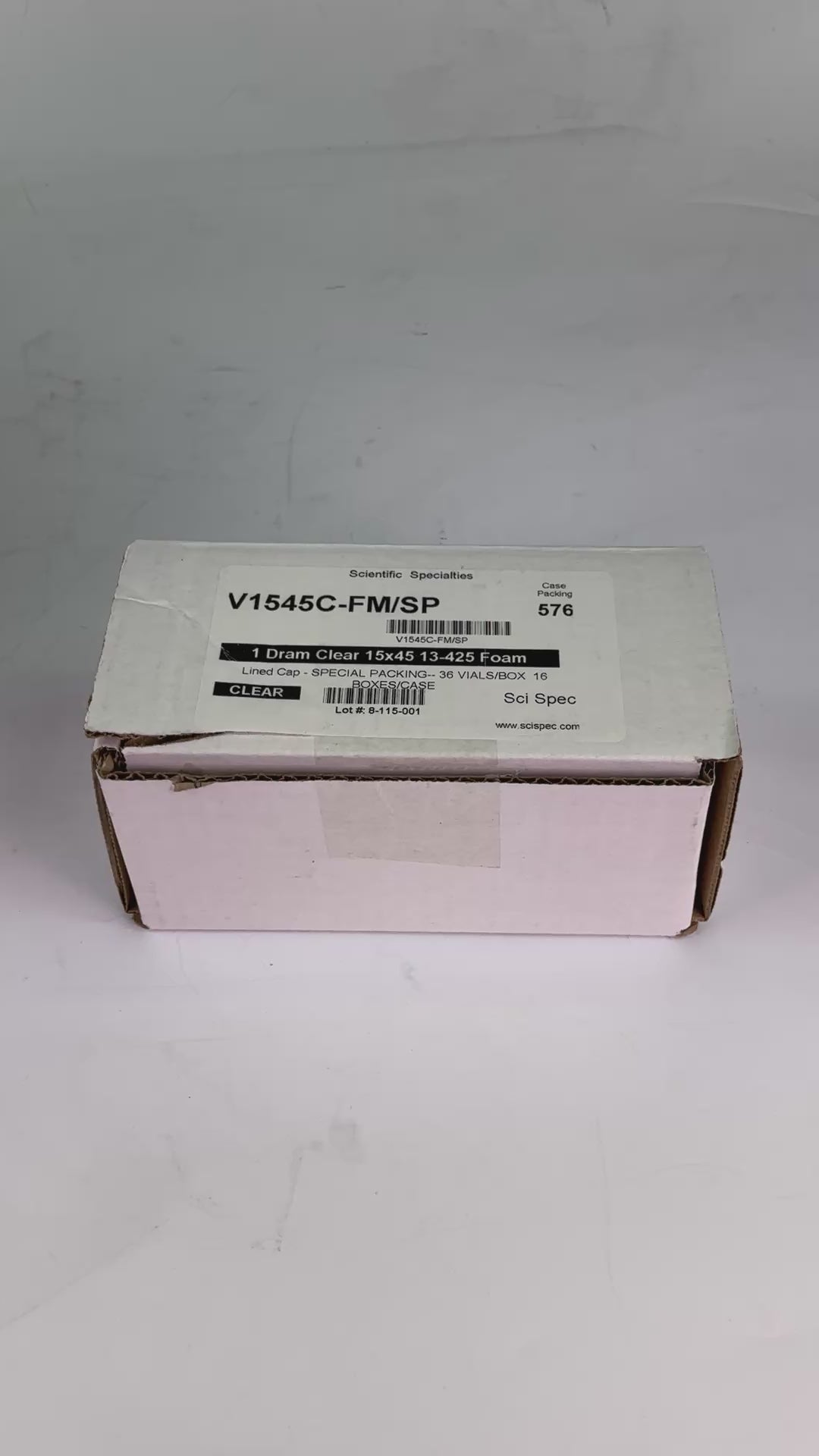 VWR Scientific Specialties 1 Dram Clear 15x45 Vials w Caps - 36/Pk V1545C-FM/SP | Safe & Secure Shipping